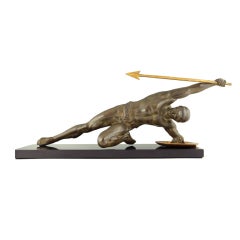 Impressive Art Deco bronze sculpture "Gladiator" by Grisard.