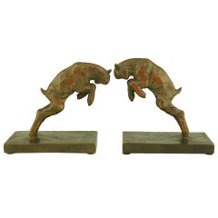 Art Deco Bronze Lamb Bookends By Paul Silvestre