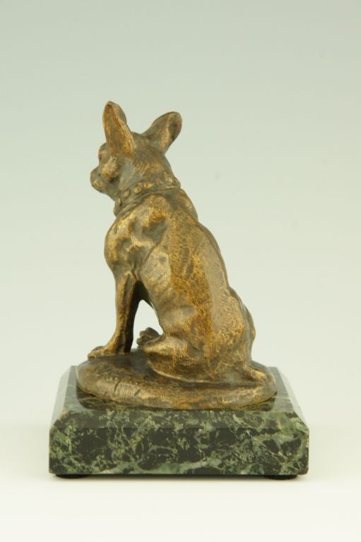 20th Century Antique Bronze Sculpture of a French Bulldog by A. Laplanche
