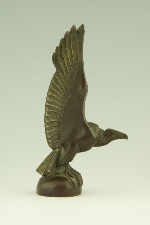 French Art Deco Car Mascot of a Vulture by Max Le Verrier