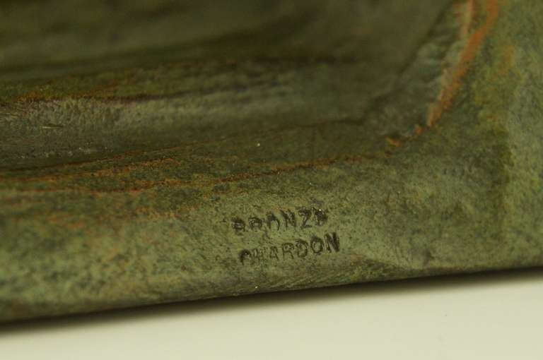 Art deco bronze of a man with a flaming torch by Frederic Focht 3