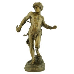 Antike Bronze eines Mannes von Henri Désiré Gauquié