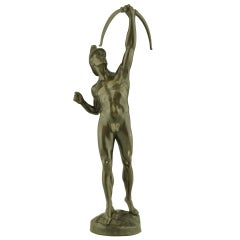 Antique Bronze of an Archer by Franz Iffland