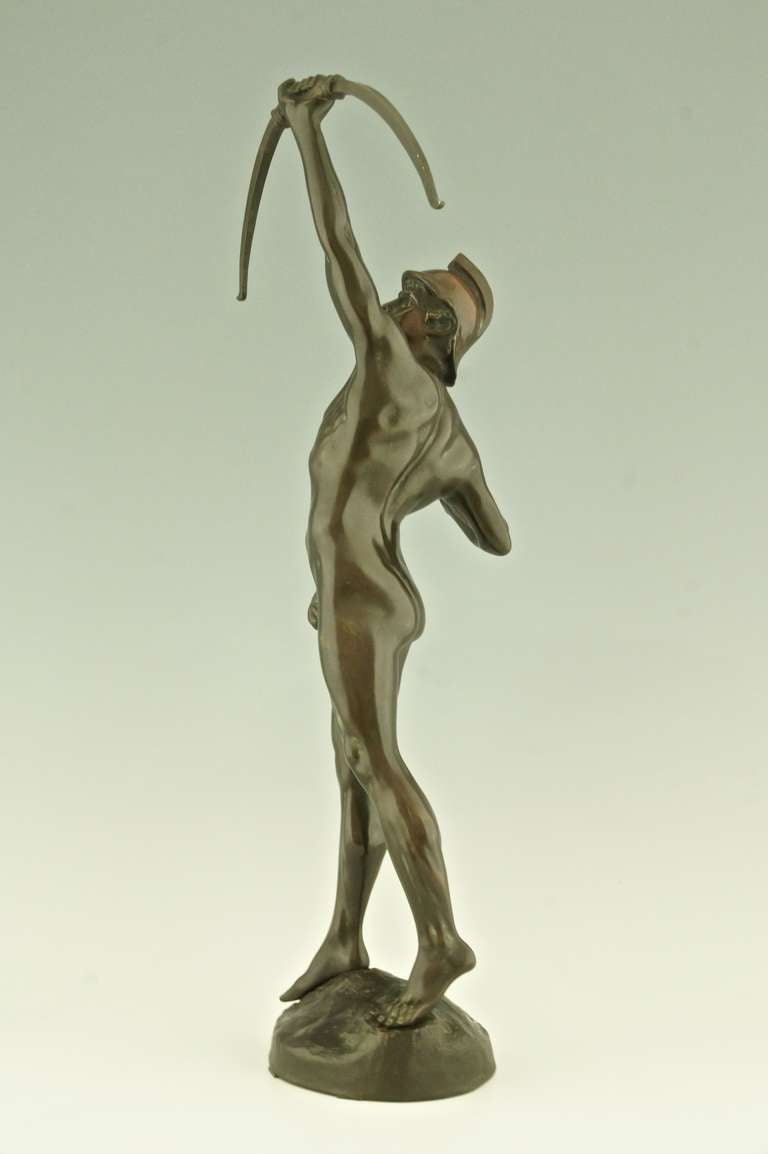Romantic Antique Bronze of an Archer by Franz Iffland