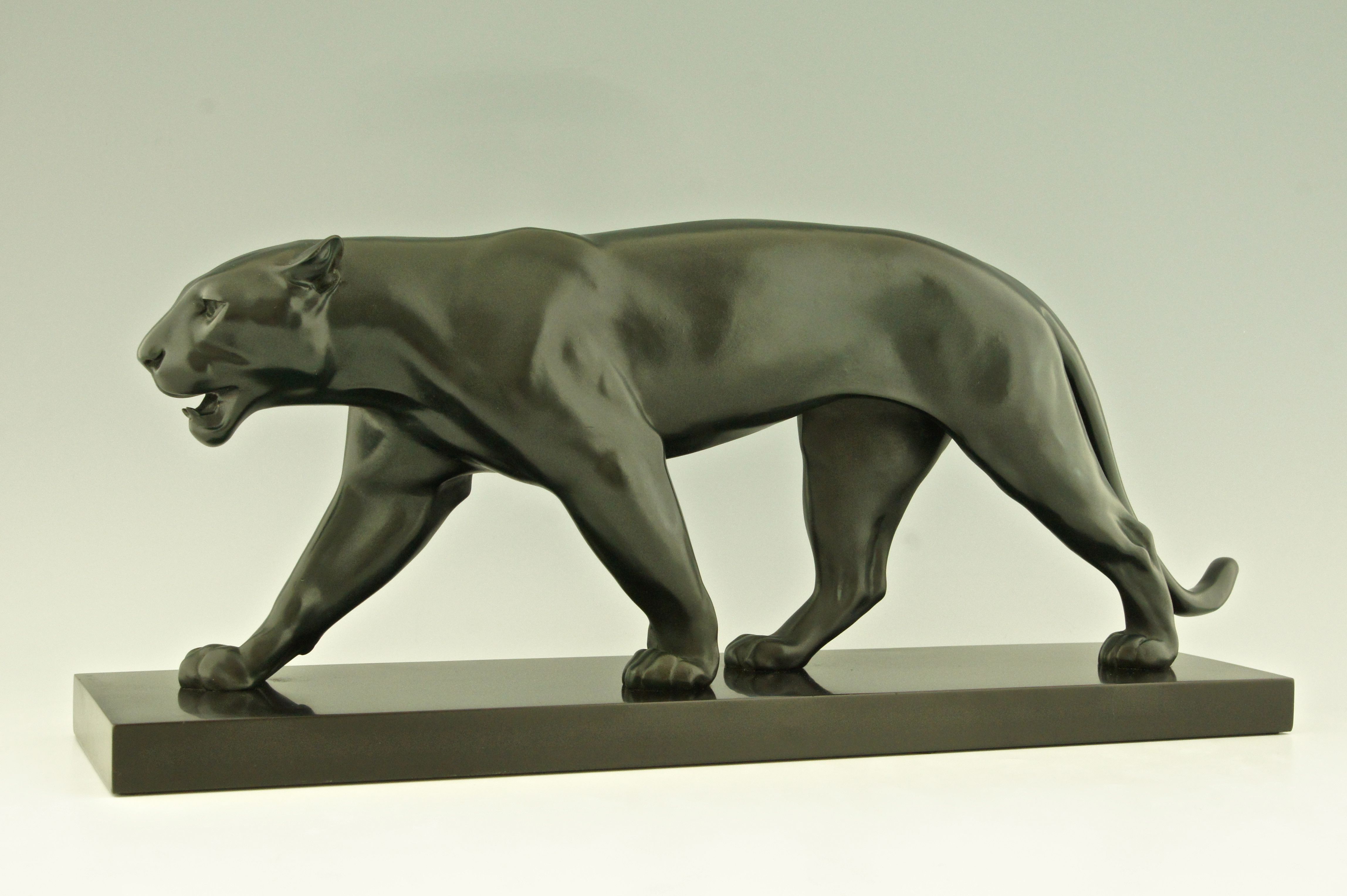 Art Deco Sculpture of Walking Panther by Max Le Verrier