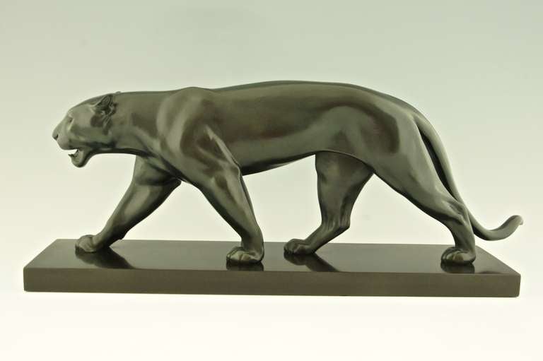 French Art Deco Sculpture of Walking Panther by Max Le Verrier