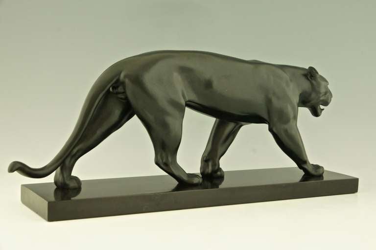 Art Deco Sculpture of Walking Panther by Max Le Verrier 1