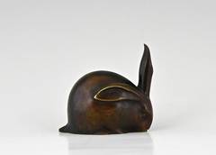 Vintage Art Deco bronze sculpture rabbit by Eduard Marcel Sandoz, Susse Freres 1920