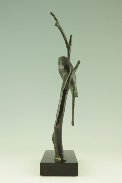 Art Deco bronze sculpture of two birds by Becquerel.