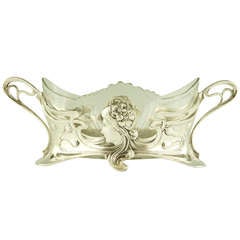 Art Nouveau Flower Dish with a Woman's Profile by WMF, 1906