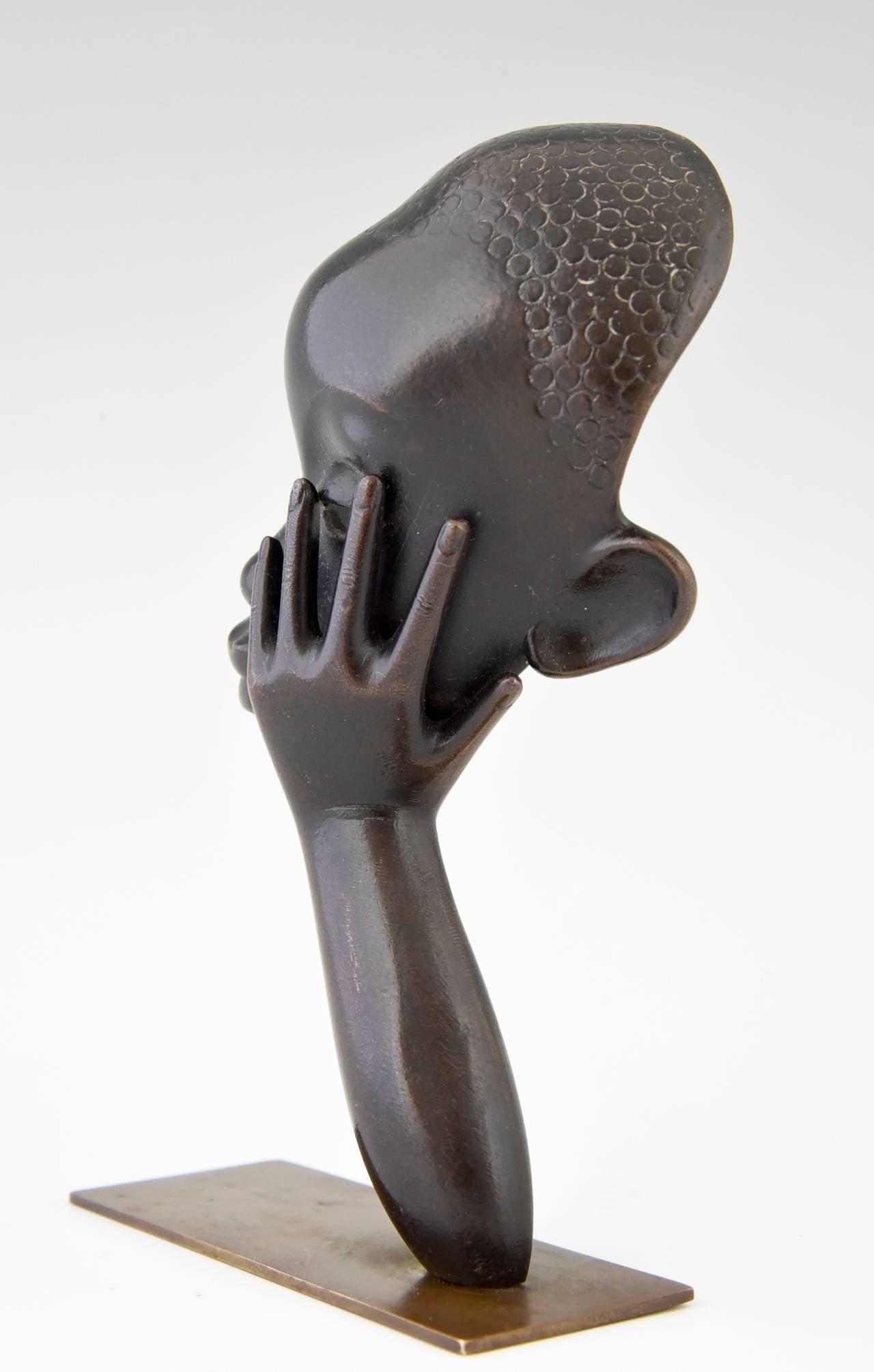 Bronze Head of an African Woman by Hagenauer, Vienna 1
