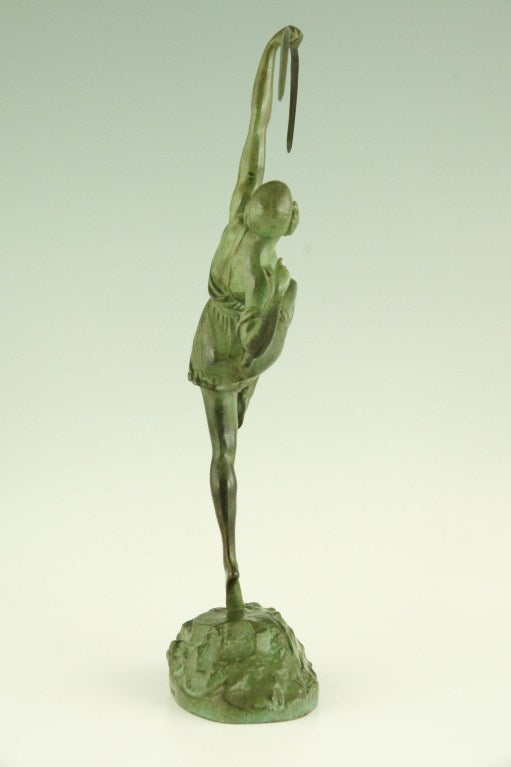 Art Deco bronze sculpture "Diana" by Pierre Le Faguays