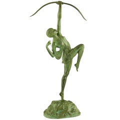 Art Deco bronze sculpture "Diana" by Pierre Le Faguays