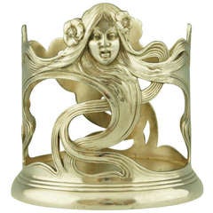 Art Nouveau Bottle Stand with a Woman's Face by WMF, 1906