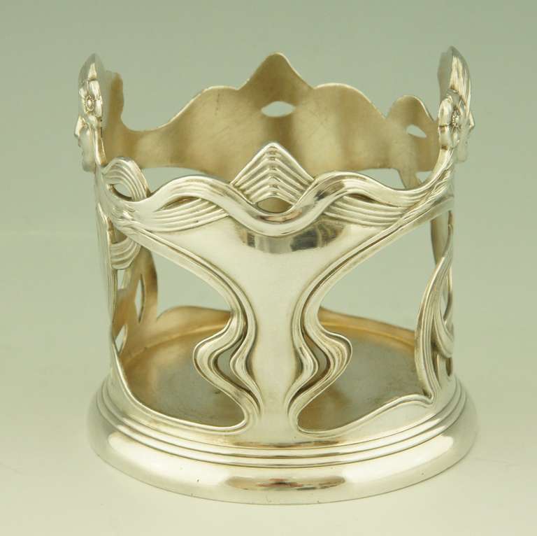 Art Nouveau Bottle Stand with a Woman's Face by WMF, 1906 In Good Condition In Antwerp, BE