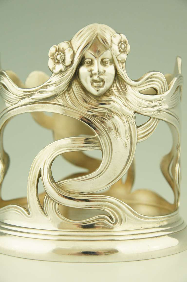 Art Nouveau Bottle Stand with a Woman's Face by WMF, 1906 1
