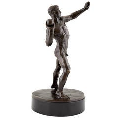 Bronze Sculpture of a Male Nude Athlete Playing Shot Put by B. Ebe, 1930