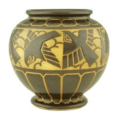 Art Deco grès Keramis vase by Charles Catteau.