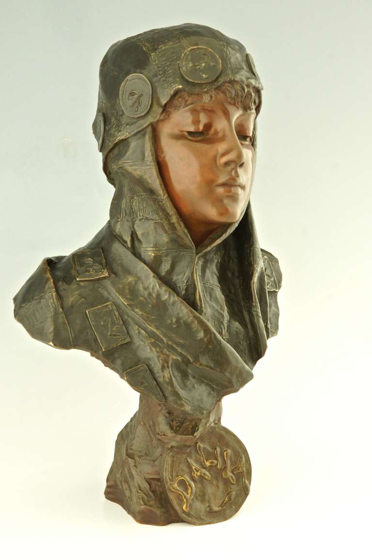 Art Nouveau Bronze Bust Dalila By Emmanuel Villanis 1890 2