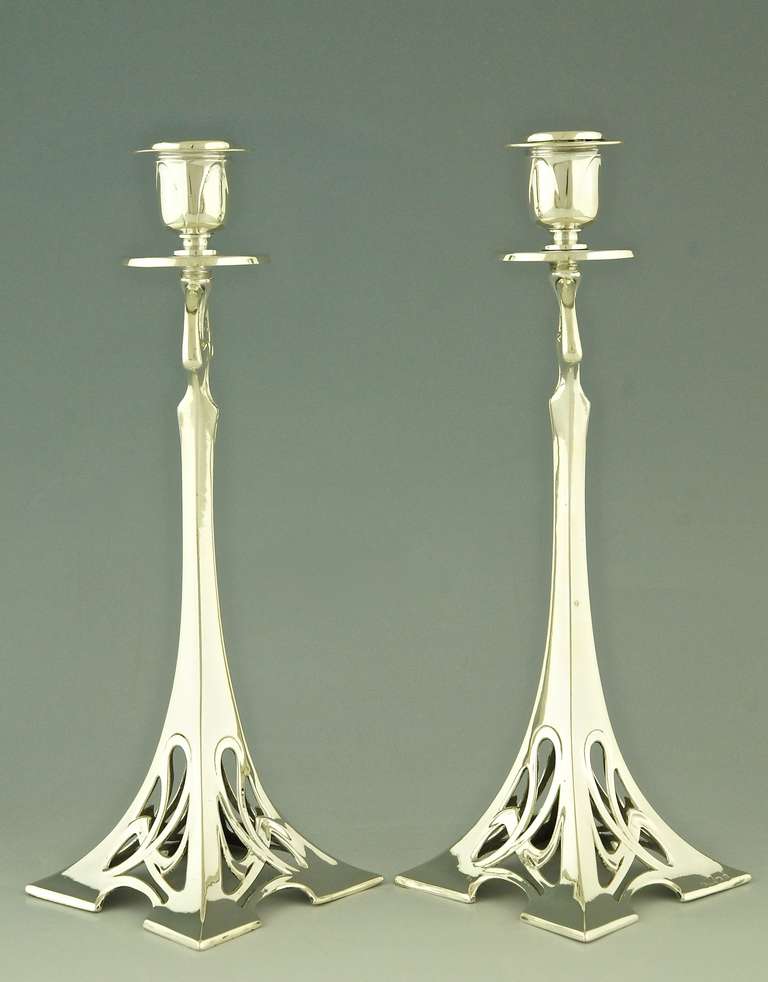 jugendstil kerzenleuchter silber