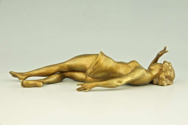 Art Deco Vienna Bronze Erotic Naughty Nude Cigar Cutter, Austria 1920
