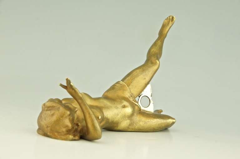 20th Century Vienna Bronze Erotic Naughty Nude Cigar Cutter, Austria 1920