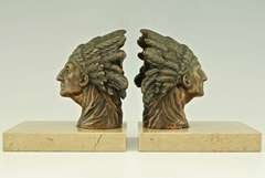 A pair of Art Deco Indian bookends by Ruffony.