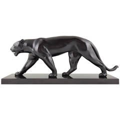 Art Deco Sculpture of a Panther by Max Le Verrier, France, 1930