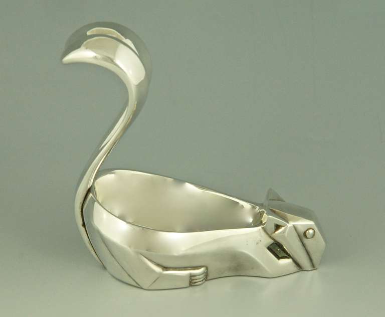 20th Century Art Deco Nut Dish in the Form of a Cubist Style Squirrel by Christofle