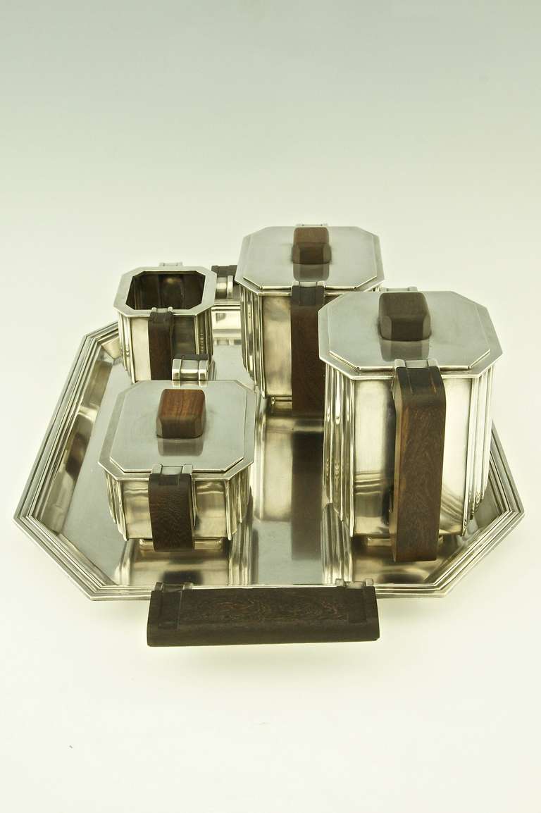 Juego de té y café Art Decó de 5 piezas by Argental