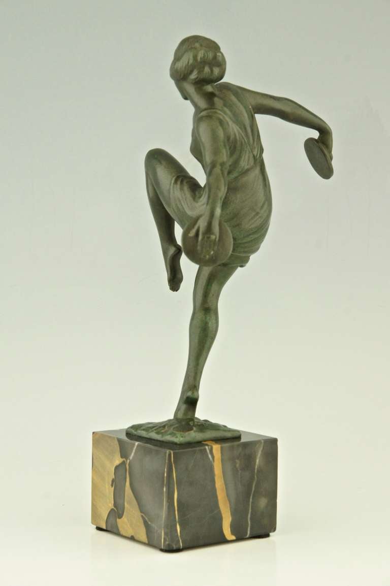 French Art Deco Dancer With Cymbals By Fayral.