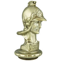 Art Deco Bronze Car Mascot of Minerva by Pierre De Soete