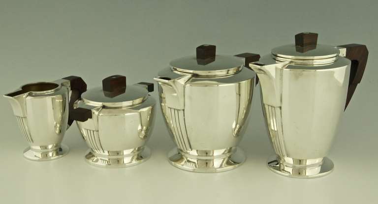 Silver Plate Silver plated Art Deco tea and coffee set by Gallia, Christofle, 1930.