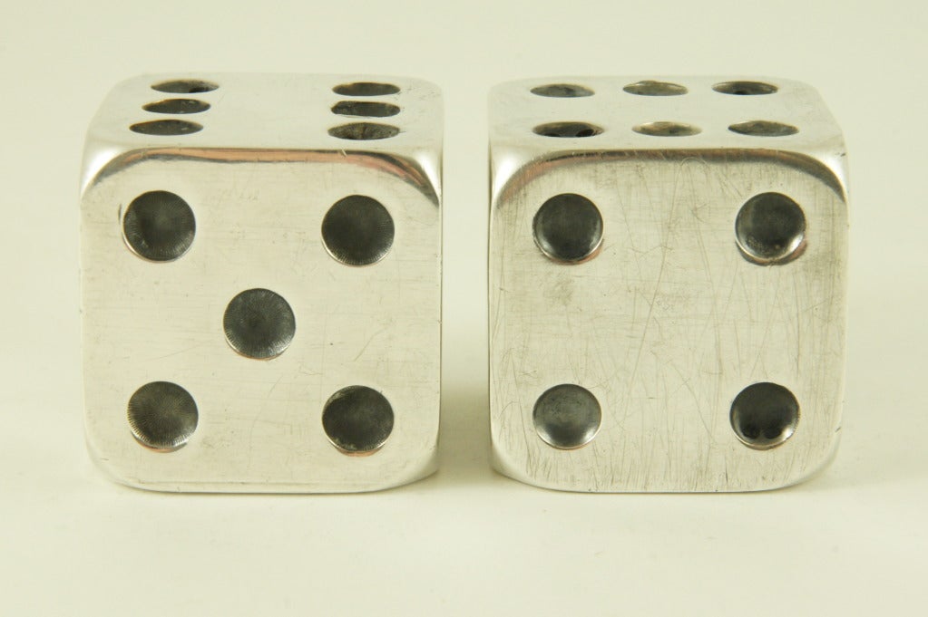 Art Deco silver plated salt and pepper dice by Gallia, France. 1