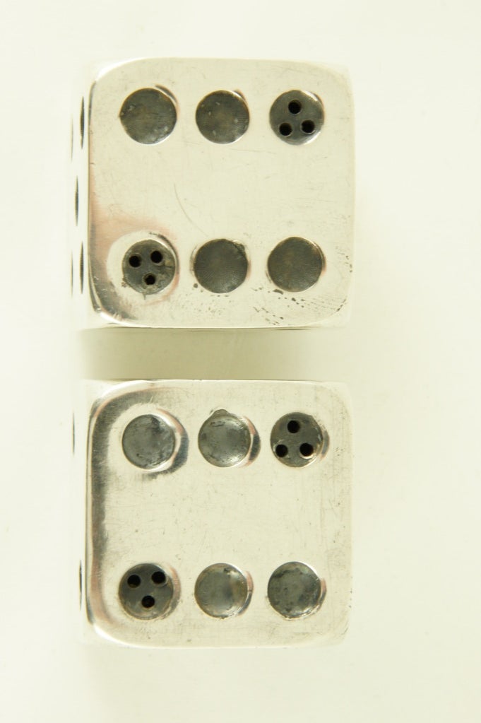 Art Deco silver plated salt and pepper dice by Gallia, France. 2