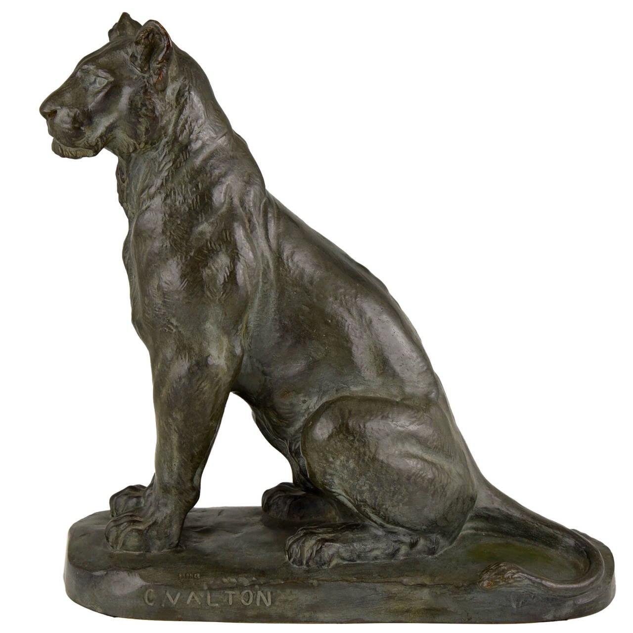French Bronze Panther Sculpture by Charles Valton, 1910 at 1stDibs
