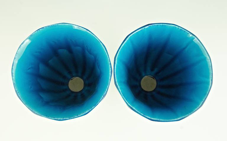 Pair of Blue Art Deco Vases by Paul Milet for Sevres, France 1930 In Excellent Condition In Antwerp, BE