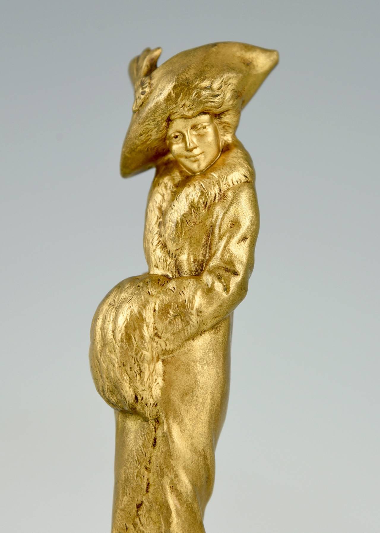 20th Century French Art Deco Bronze Sculpture of a Lady by Guiraud Riviere, 1925