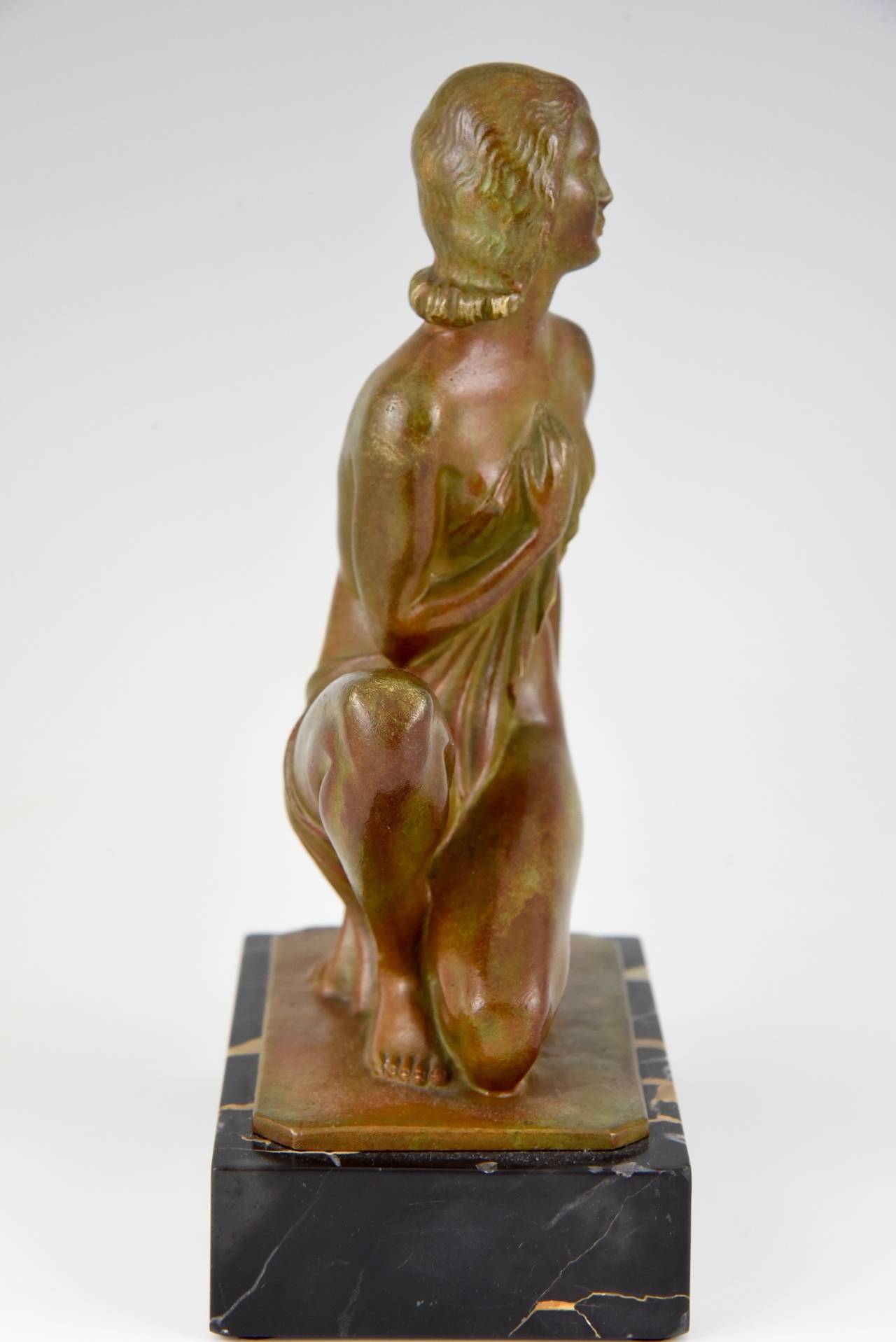 Hungarian Art Deco Bronze Sculpture of a Nude by Kovats, 1925 Original