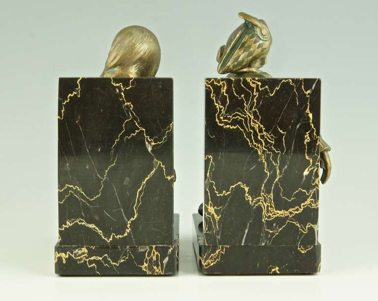 Art Deco Bronze Doll Bookends by Alexandre Kelety for Etling Foundry In Good Condition In Antwerp, BE