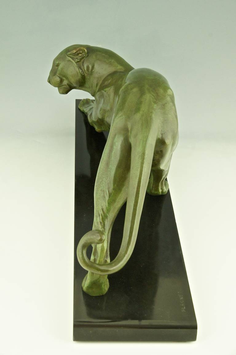 Art Deco Bronze Sculpture of a Panther by Plagnet, 1930 In Good Condition In Antwerp, BE