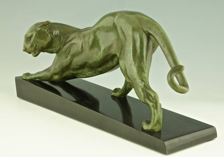 20th Century Art Deco Bronze Sculpture of a Panther by Plagnet, 1930