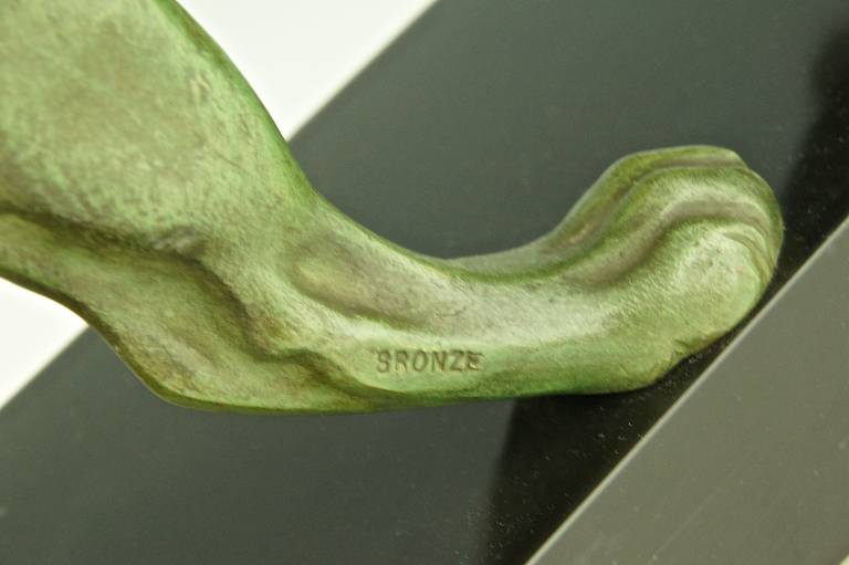 Art Deco Bronze Sculpture of a Panther by Plagnet, 1930 3