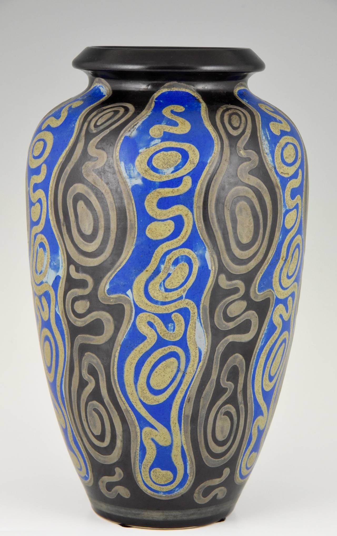 Art Deco Gres Keramis Vase by Charles Catteau, Boch Freres 1925 In Good Condition In Antwerp, BE