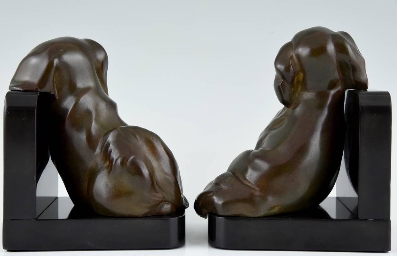 French Art Deco Bronze Pekingese's Bookends by A. Kelety, 1930 In Good Condition In Antwerp, BE