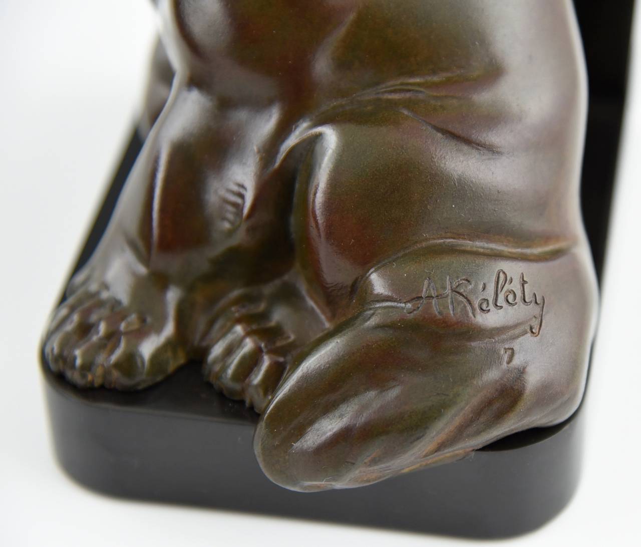 French Art Deco Bronze Pekingese's Bookends by A. Kelety, 1930 5