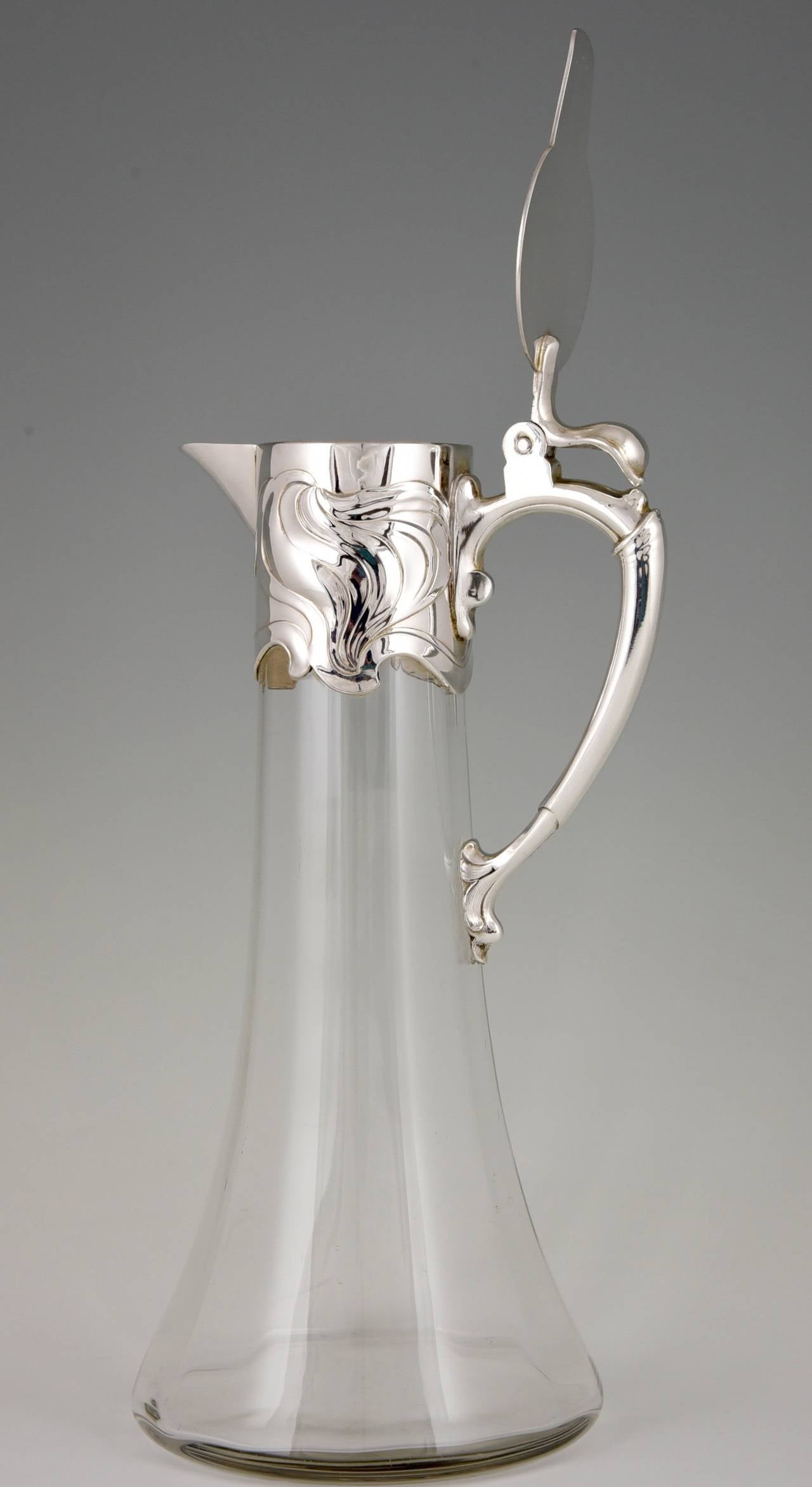 German Art Nouveau Silver Plated Wine or Claret Jug by WMF, 1906