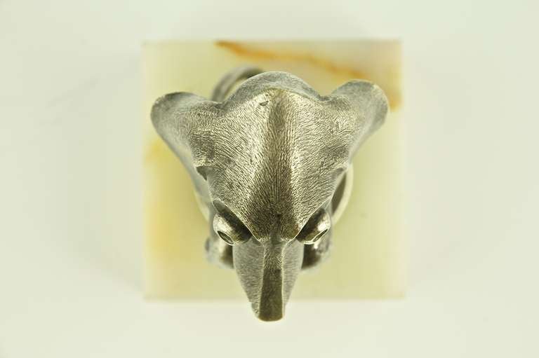 Bronze A rare Art Deco bronze dachshund car mascot by Becquerel, 1925.