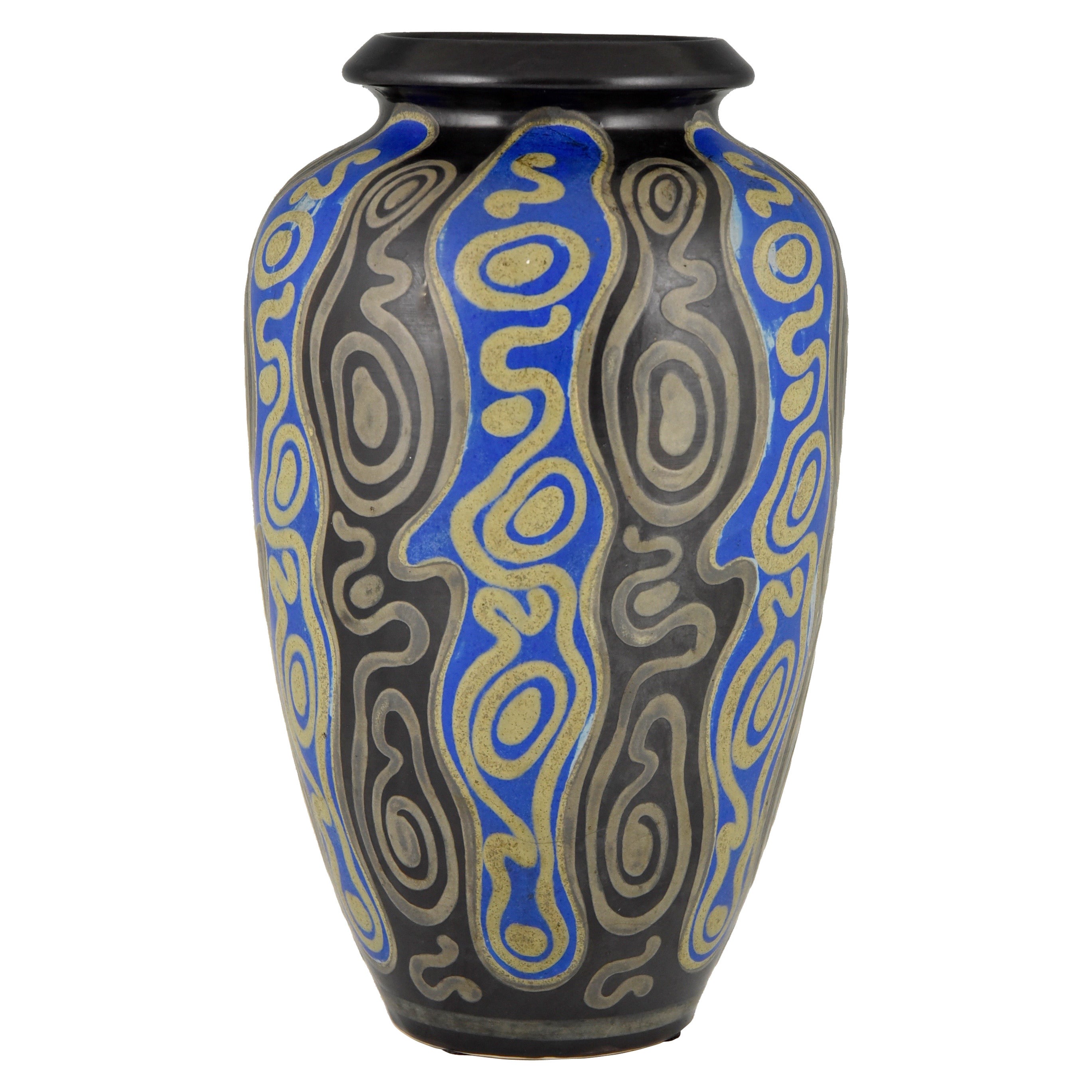 Art Deco Gres Keramis Vase by Charles Catteau, Boch Freres 1925