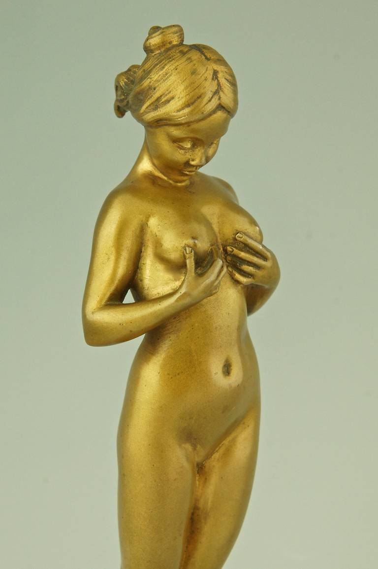 La Comparaison, a Bronze of a Young Girl Comparing Her Breasts by A. Bofill 2
